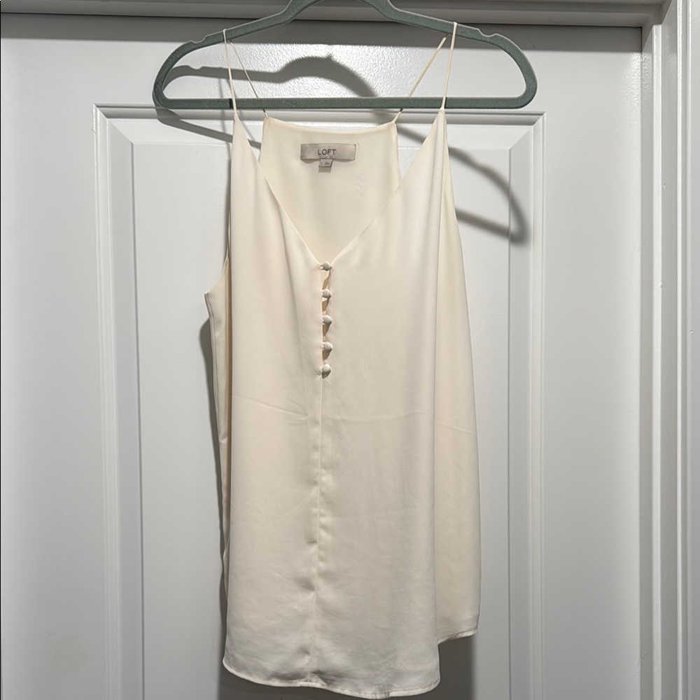 LOFT White Sleeveless Buttoned Camisole